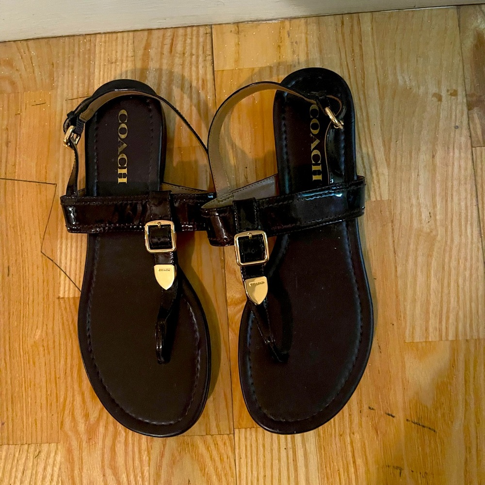 Coach Chocolate brown open toe sandals